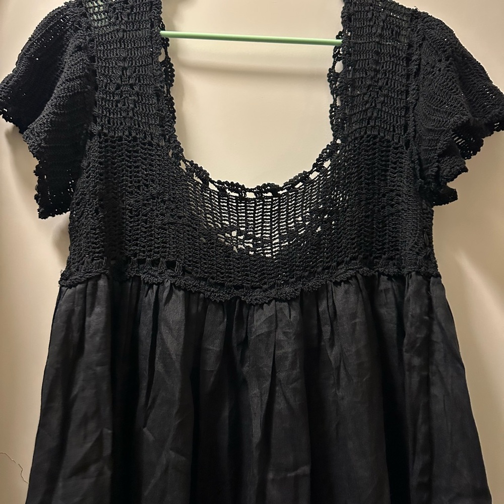 Doen Black Lace-Trim Maxi Dress - Picture 3 of 12